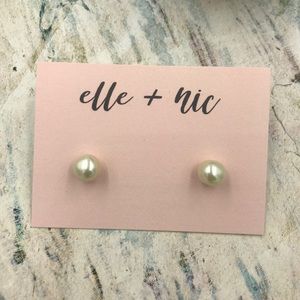 Chunky Pearl Stud Earrings by Rebecca Lankford